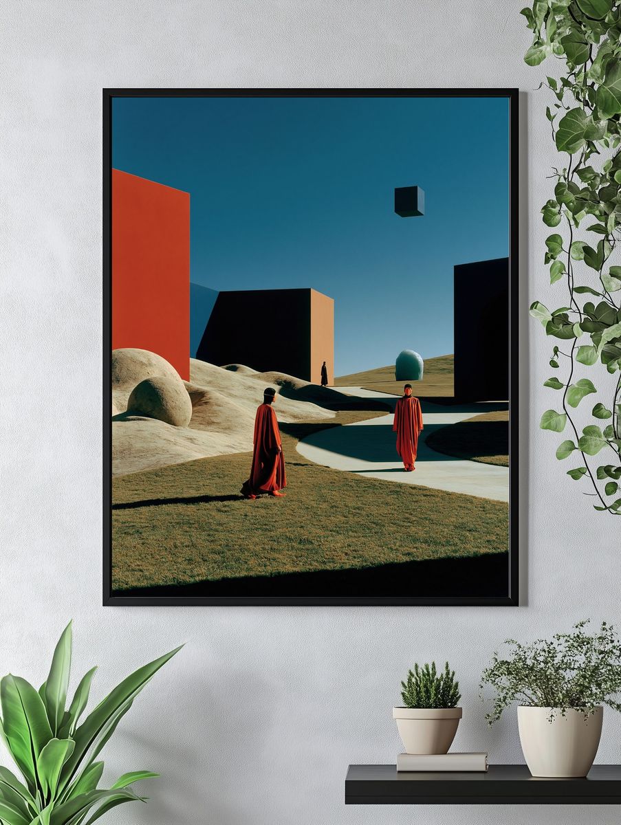 Surreal Desert Geometry Print. — room view 4