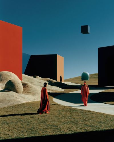 Surreal Desert Geometry Print. poster print