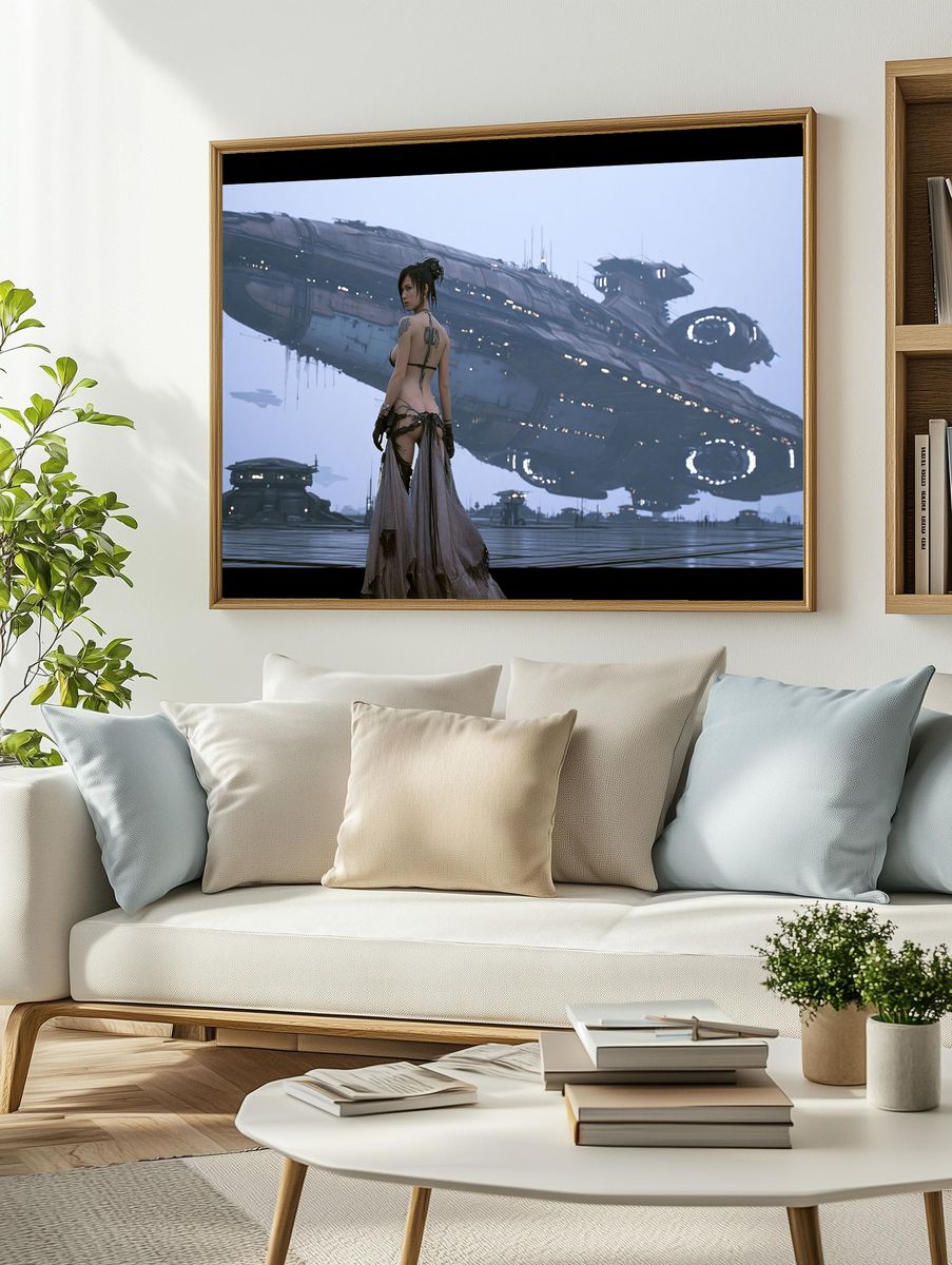 Sci-Fi Woman and Starship Poster. — room view 2