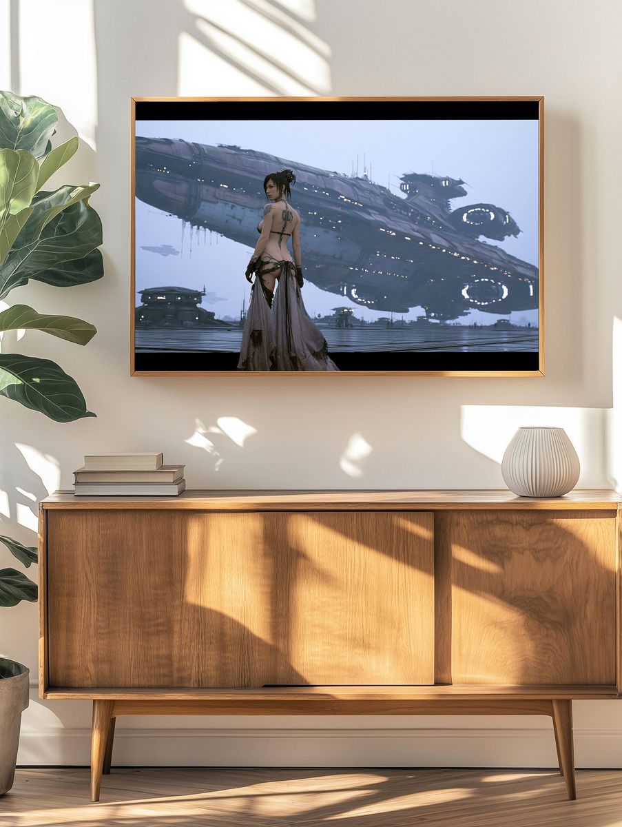 Sci-Fi Woman and Starship Poster. — room view 3