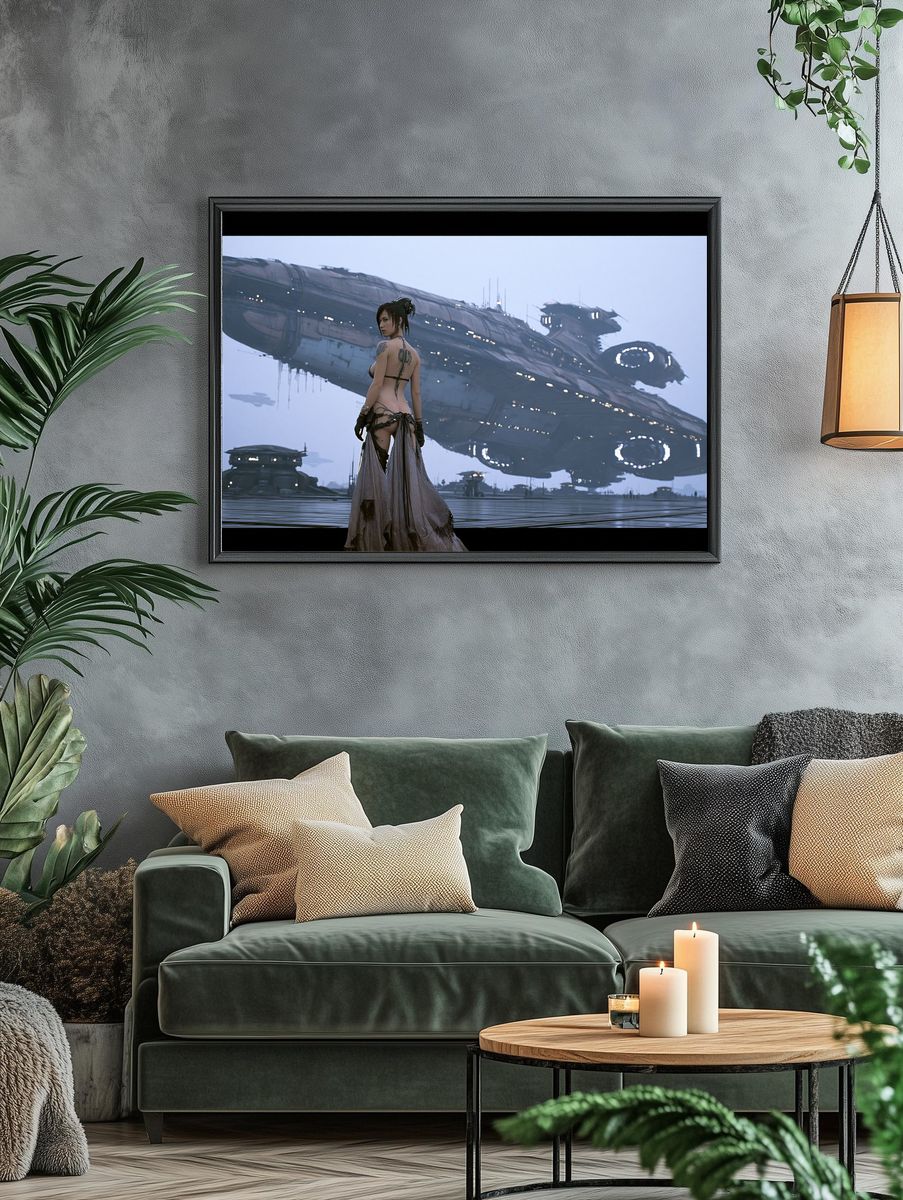 Sci-Fi Woman and Starship Poster. — room view 4