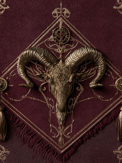 Ram Skull Gothic Illustration Poster. poster print