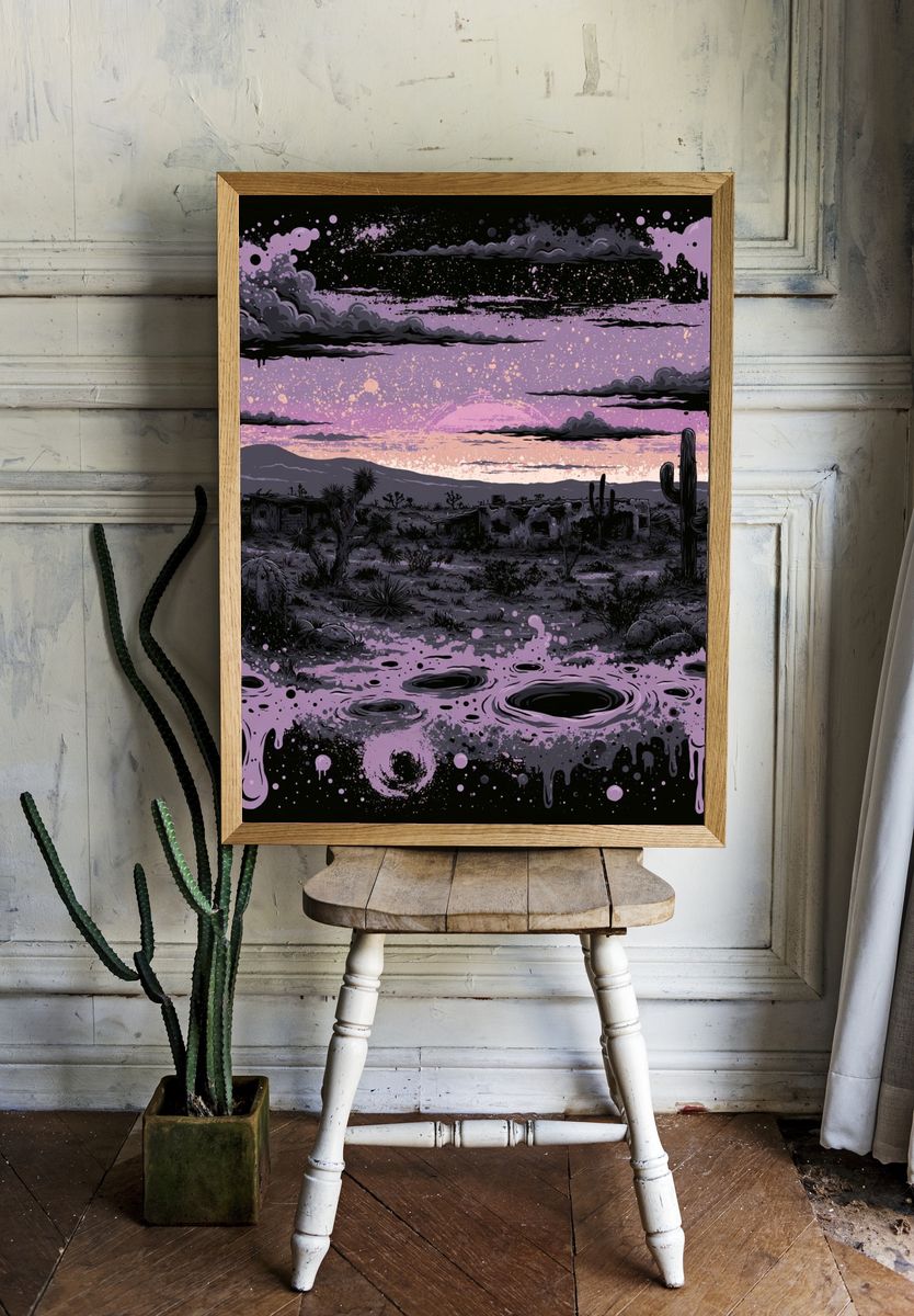 Desert Sunset Surreal Print. — room view 1