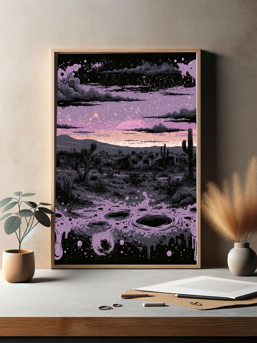 Desert Sunset Surreal Print. — room view 2