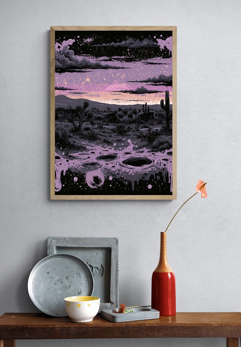 Desert Sunset Surreal Print. — room view 3