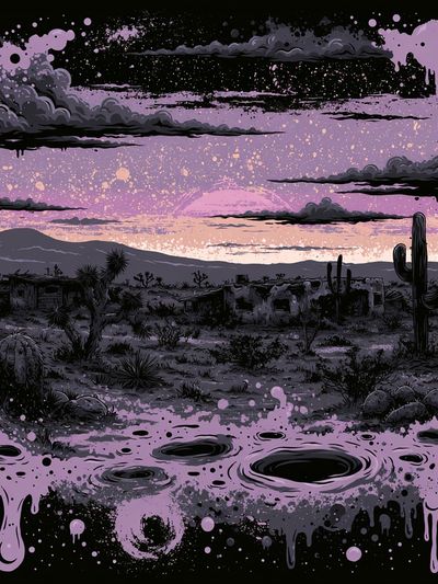 Desert Sunset Surreal Print. poster print