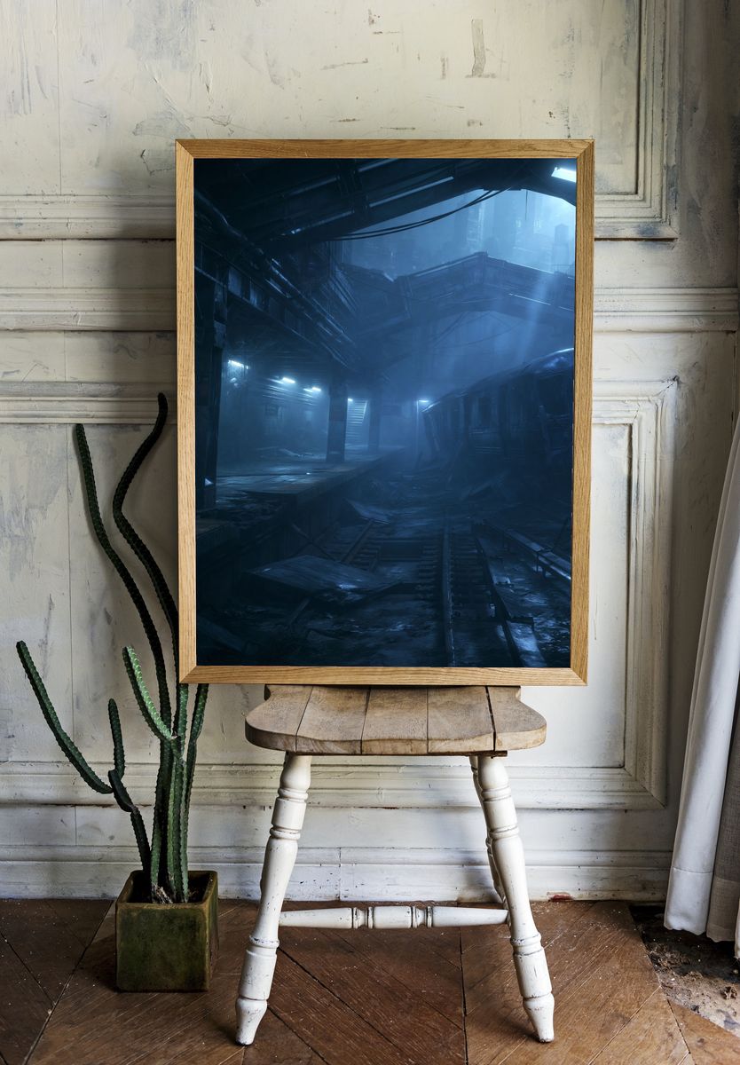 Abandoned Subway Station Sci-Fi Print. — room view 1