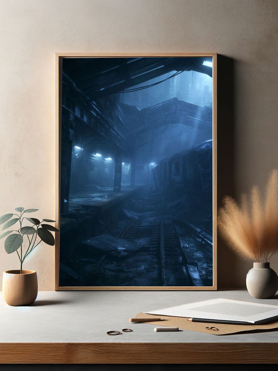 Abandoned Subway Station Sci-Fi Print. — room view 2