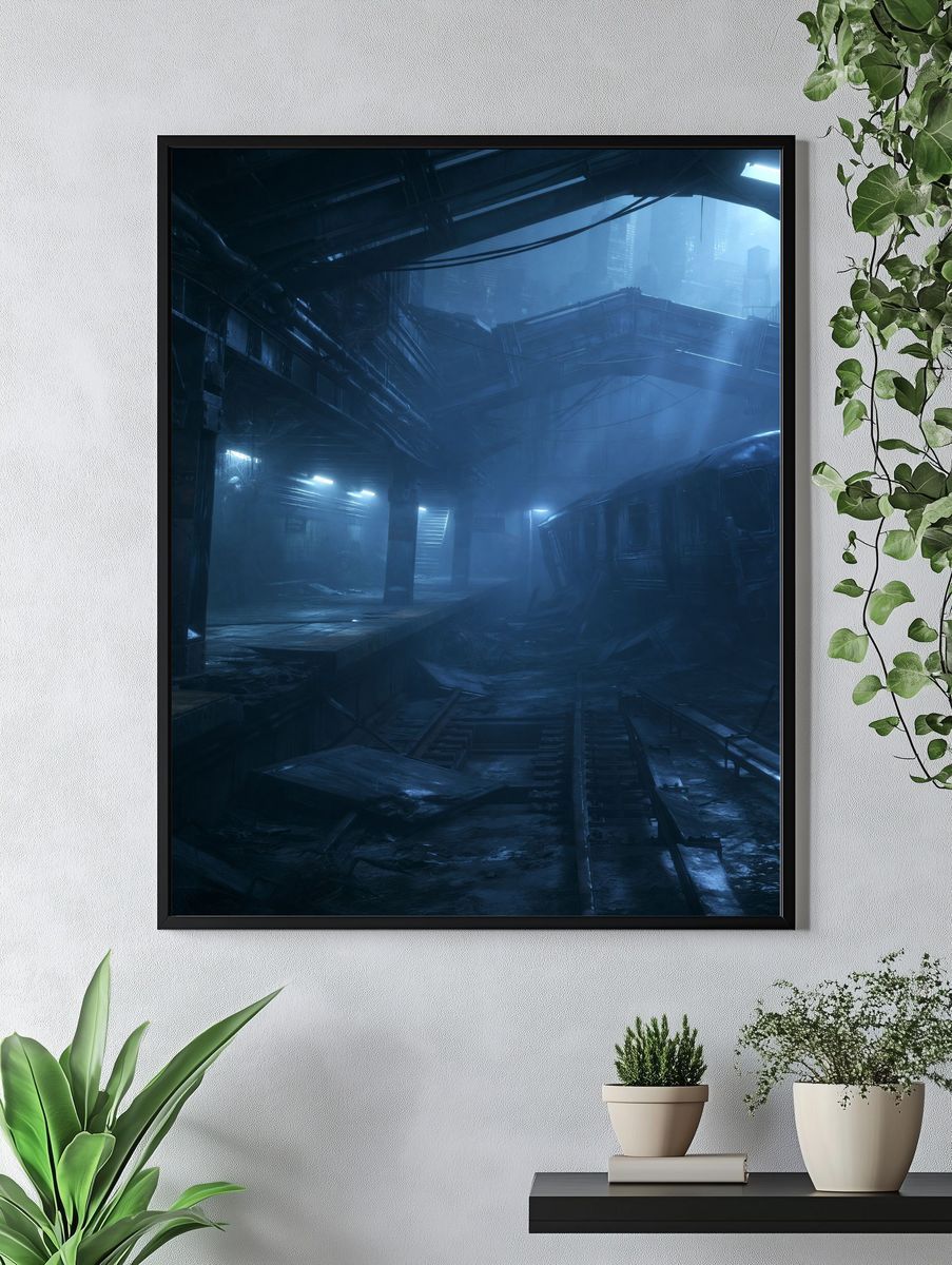 Abandoned Subway Station Sci-Fi Print. — room view 4