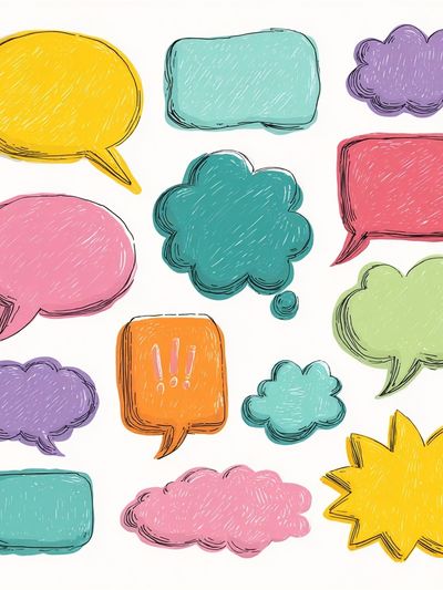Colorful Speech Bubbles Illustration Poster. poster