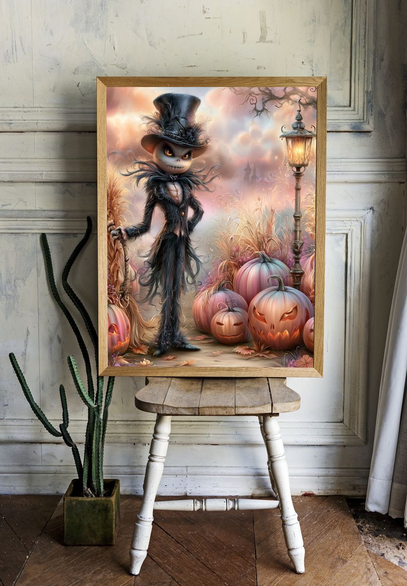 Jack Skellington Halloween Illustration Poster. — room view 1
