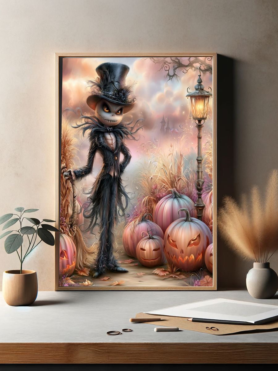 Jack Skellington Halloween Illustration Poster. — room view 2