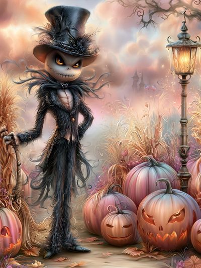 Jack Skellington Halloween Illustration Poster. poster print