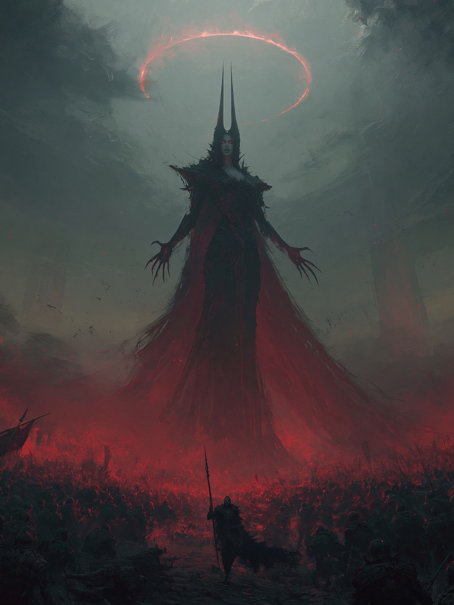 Dark Fantasy Queen Illustration Poster. poster detail