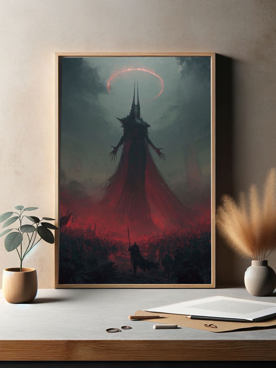 Dark Fantasy Queen Illustration Poster. — room view 2