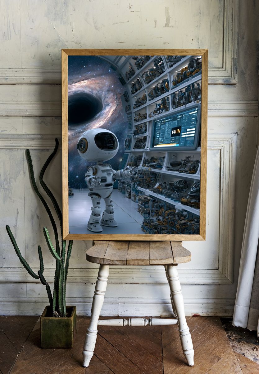 Astronaut Workshop Black Hole Poster. — room view 1