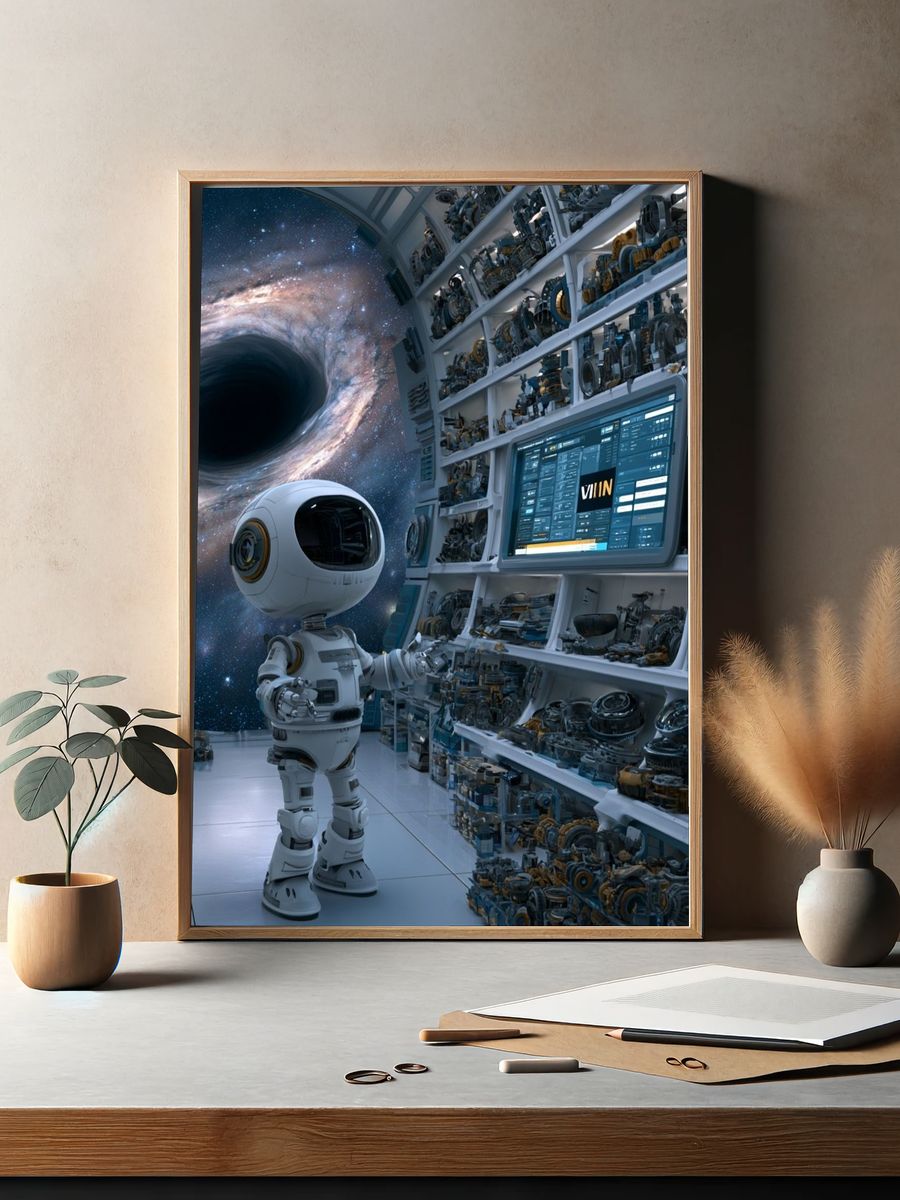 Astronaut Workshop Black Hole Poster. — room view 2