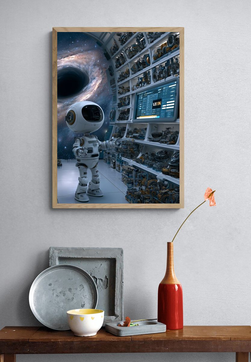 Astronaut Workshop Black Hole Poster. — room view 3