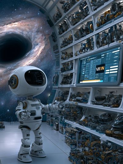 Astronaut Workshop Black Hole Poster. poster