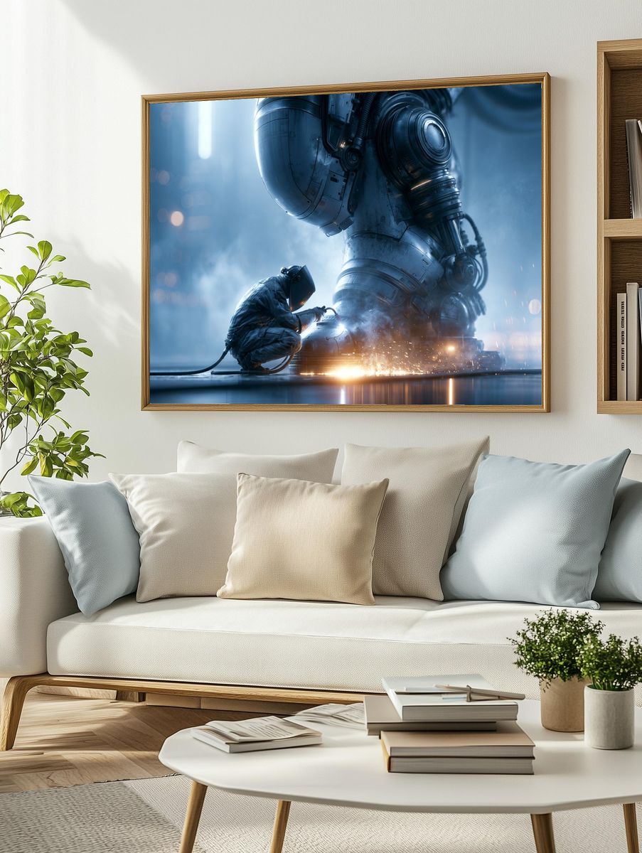 Mecha Repair Sci-Fi Poster. — room view 2