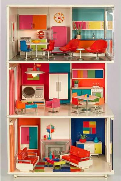 Colorful Dollhouse Interior Poster. poster print