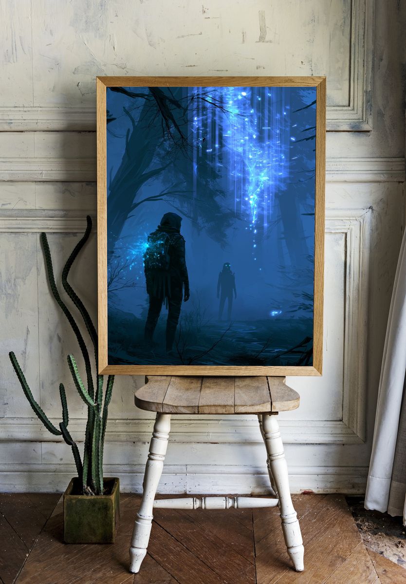Neon Forest Encounter Print. — room view 1