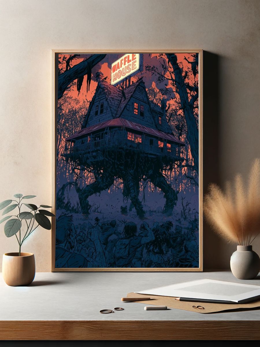 Waffle House Horror Illustration Poster. — room view 2