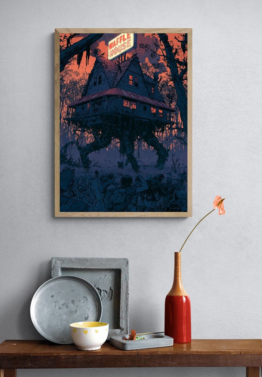 Waffle House Horror Illustration Poster. — room view 3