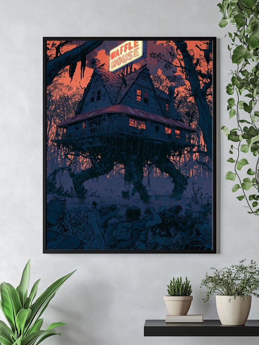 Waffle House Horror Illustration Poster. — room view 4