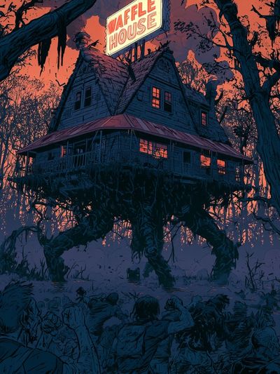 Waffle House Horror Illustration Poster. poster print