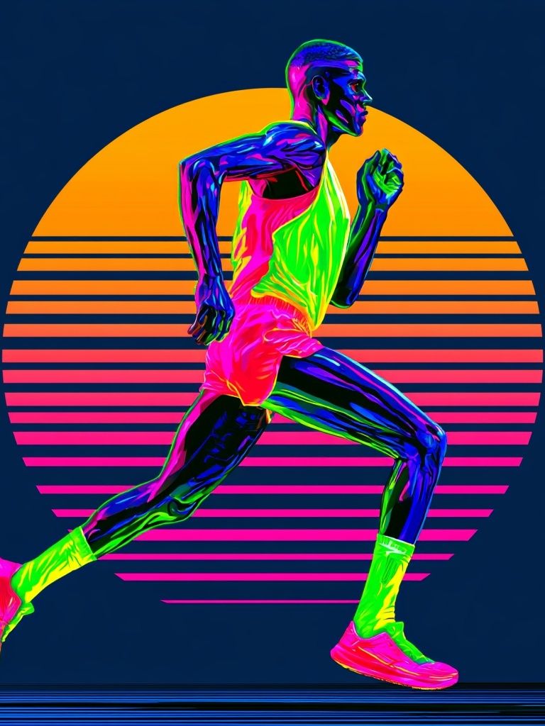 Neon Runner Retro Print. poster detail