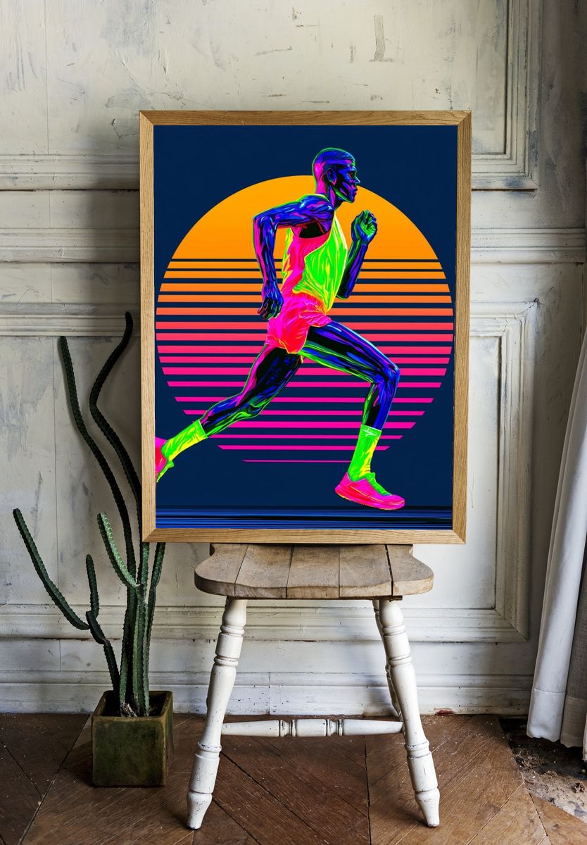 Neon Runner Retro Print. — room view 1