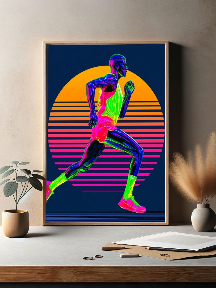 Neon Runner Retro Print. — room view 2