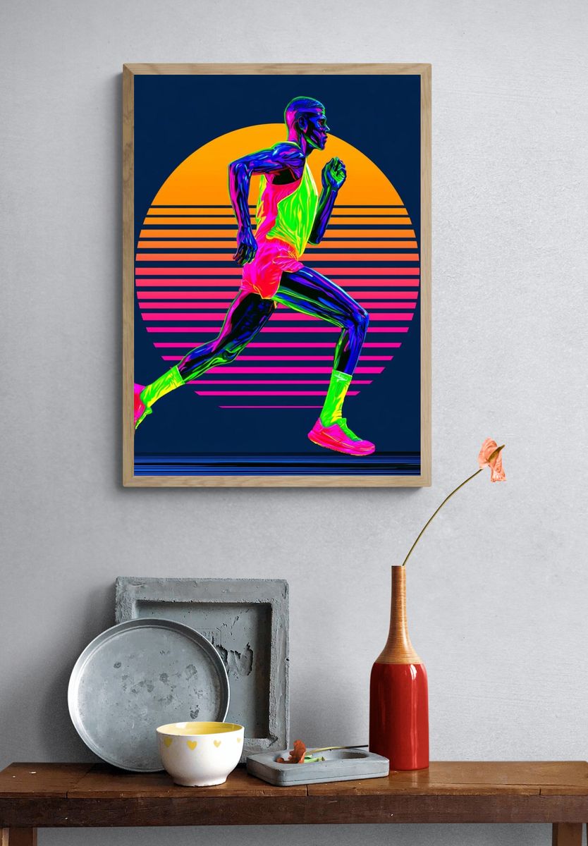 Neon Runner Retro Print. — room view 3