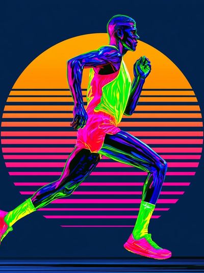 Neon Runner Retro Print. poster print