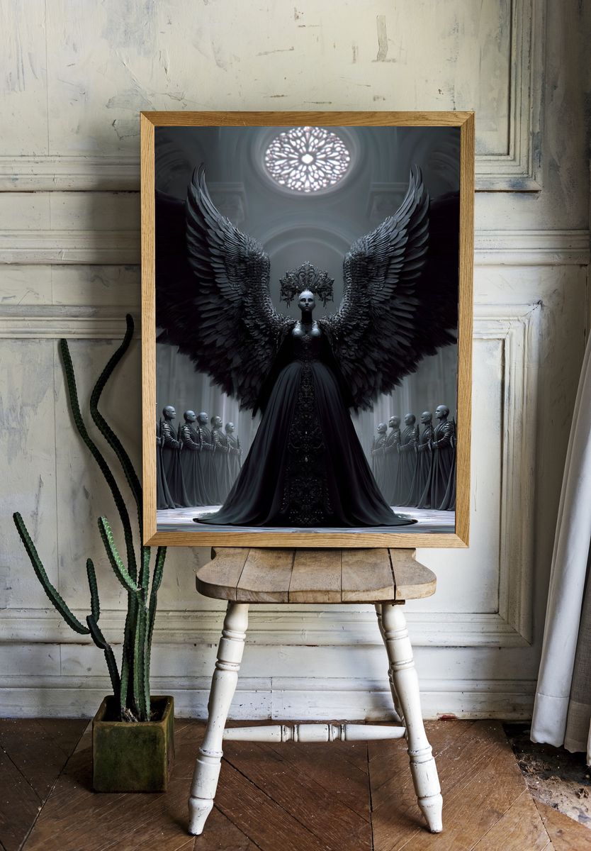 Dark Angel Cathedral Fantasy Print. — room view 1
