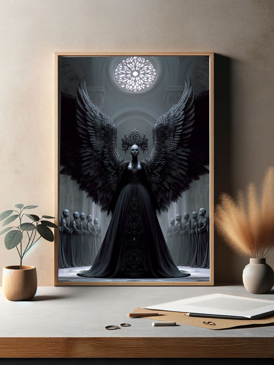 Dark Angel Cathedral Fantasy Print. — room view 2