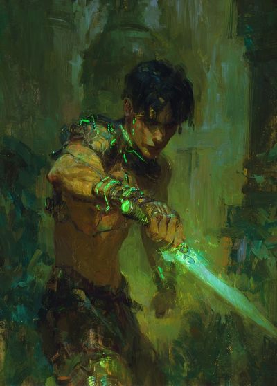 Cyber Warrior — Digital Art Print. poster print