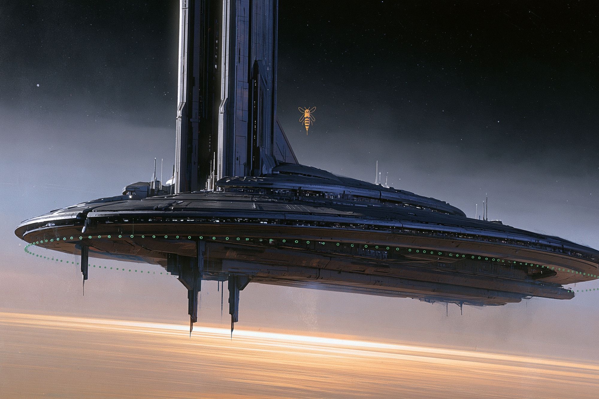 Futuristic Space Station Illustration Poster. poster — illustration art
