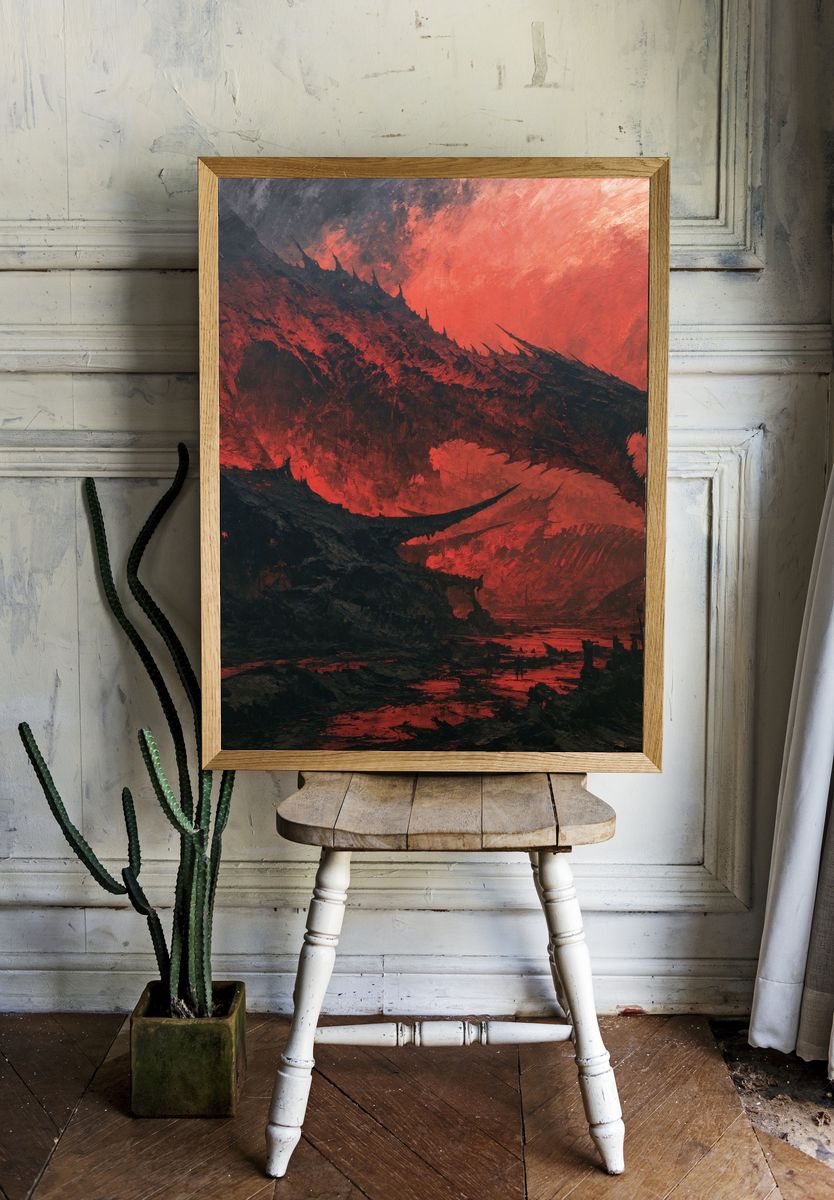 Dragon Inferno Fantasy Print. — room view 1