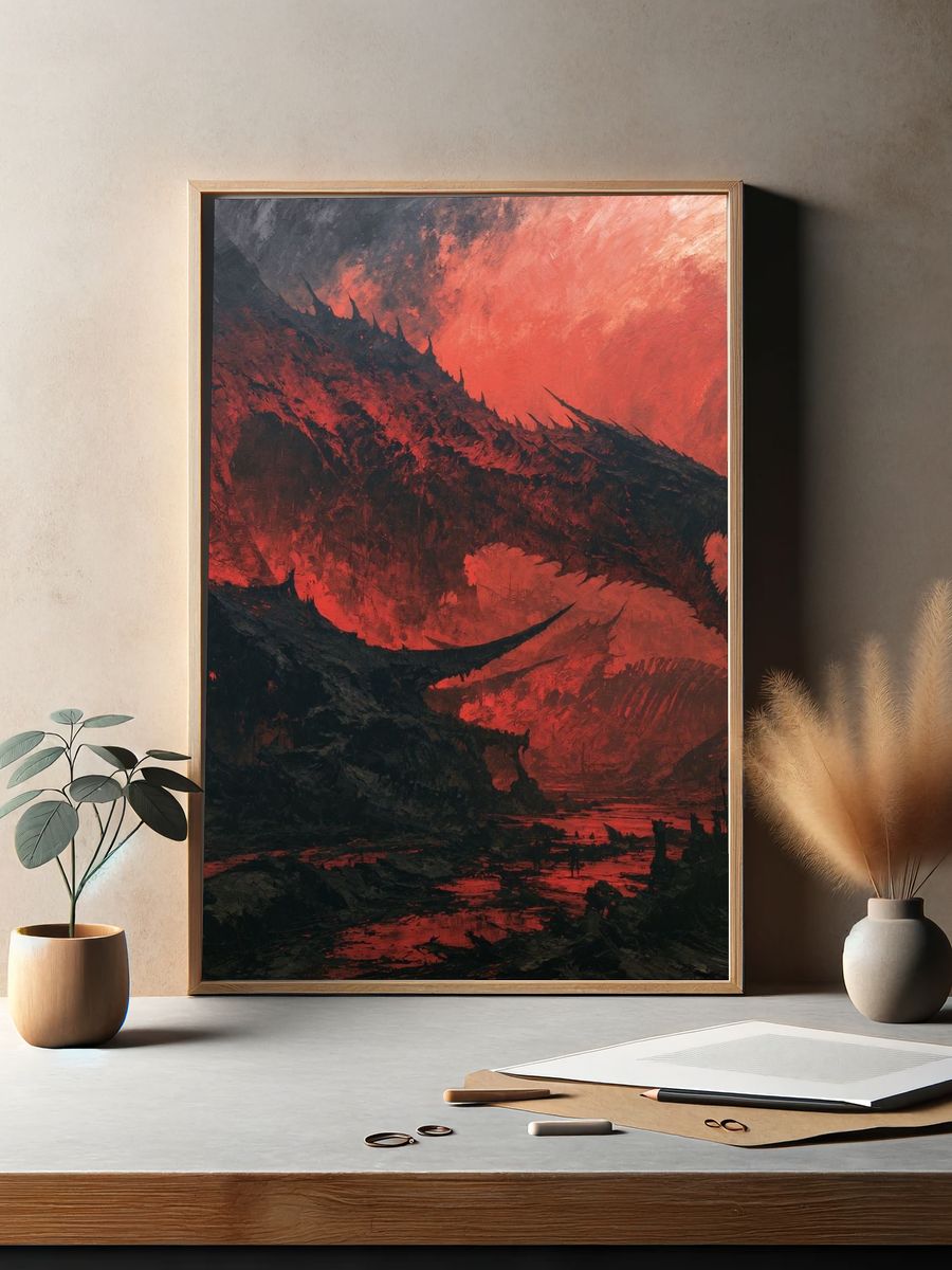 Dragon Inferno Fantasy Print. — room view 2