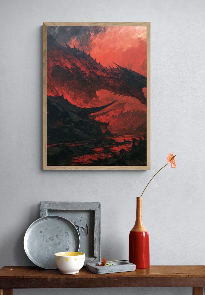 Dragon Inferno Fantasy Print. — room view 3
