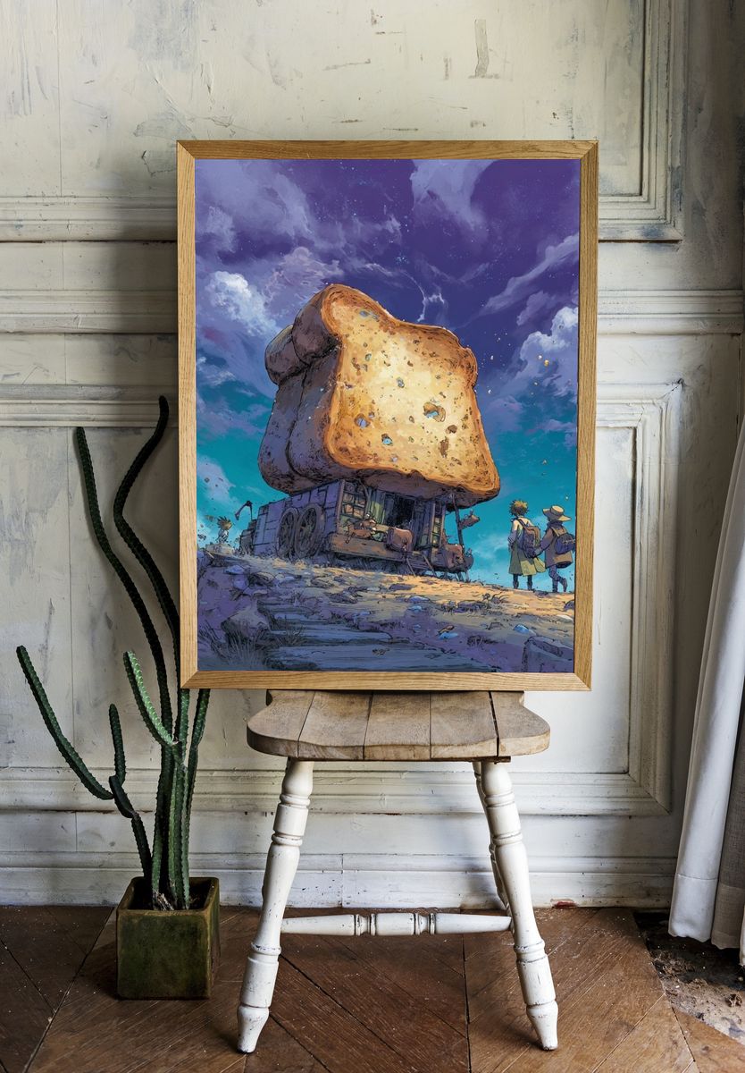 Surreal Toast Sky Illustration Print. — room view 1