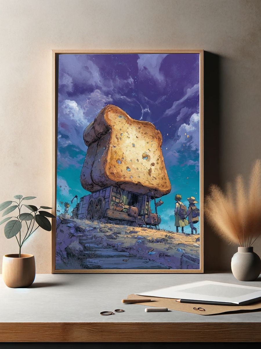 Surreal Toast Sky Illustration Print. — room view 2
