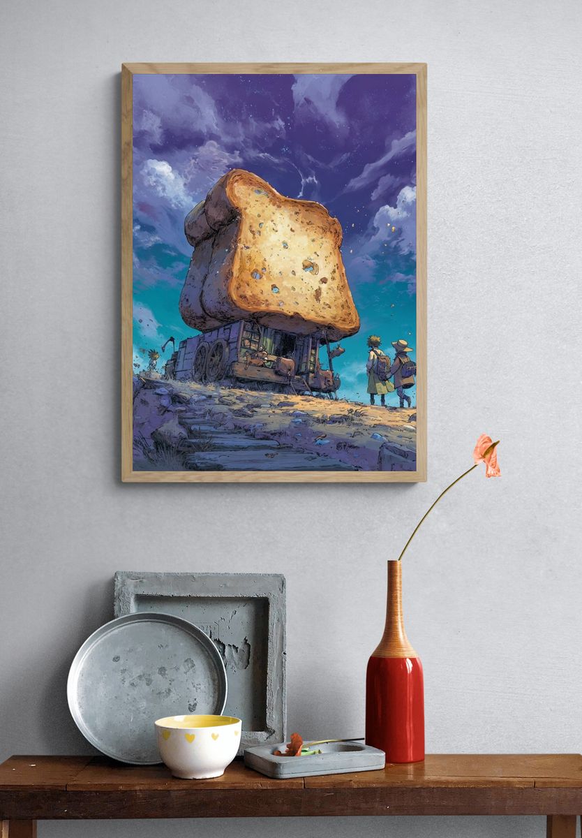 Surreal Toast Sky Illustration Print. — room view 3