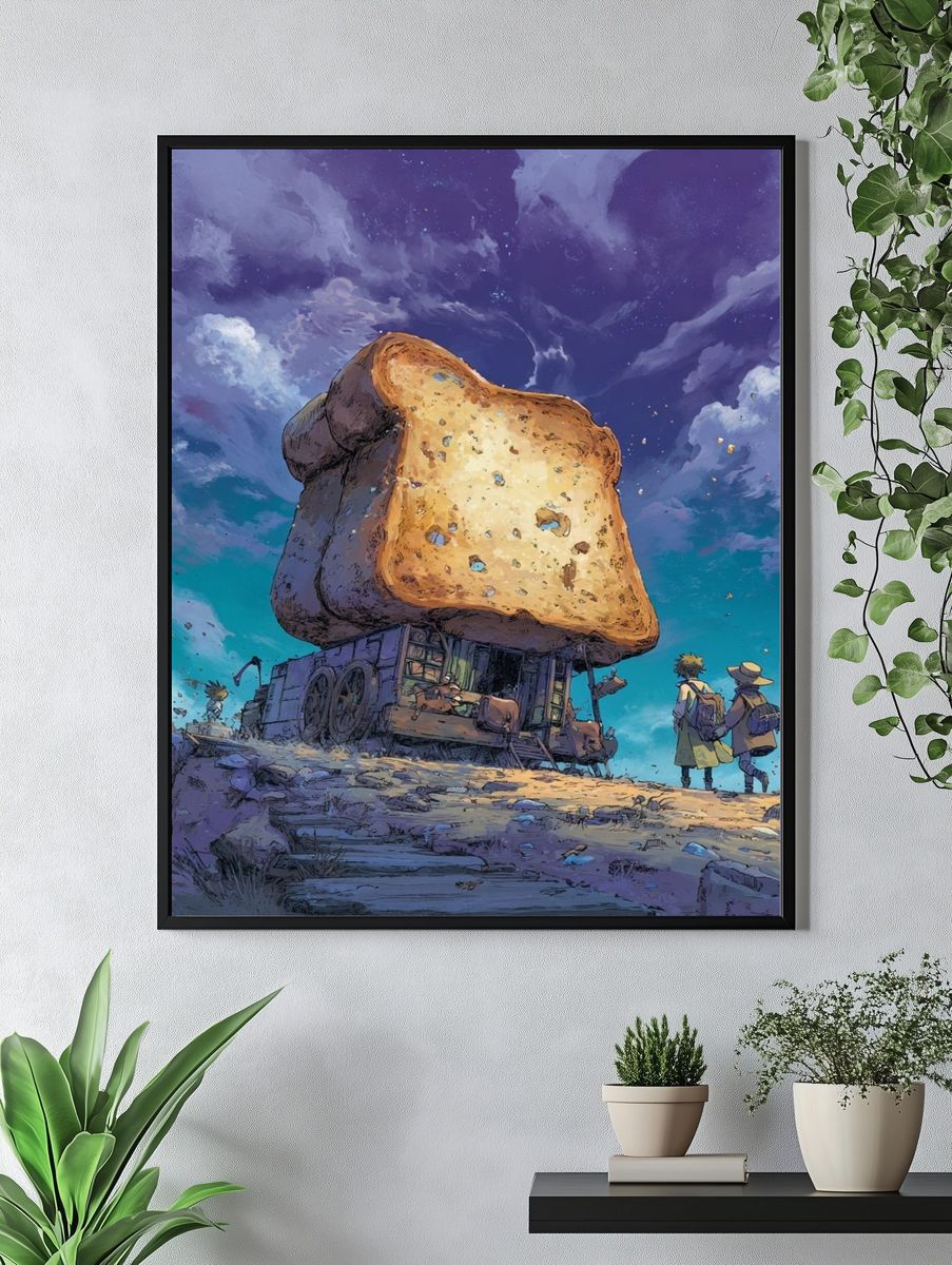 Surreal Toast Sky Illustration Print. — room view 4