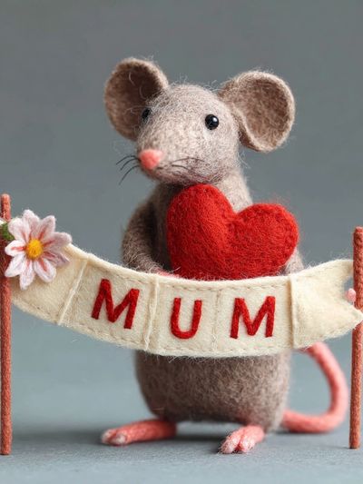 Mum Felt Mouse Illustration Poster. poster print