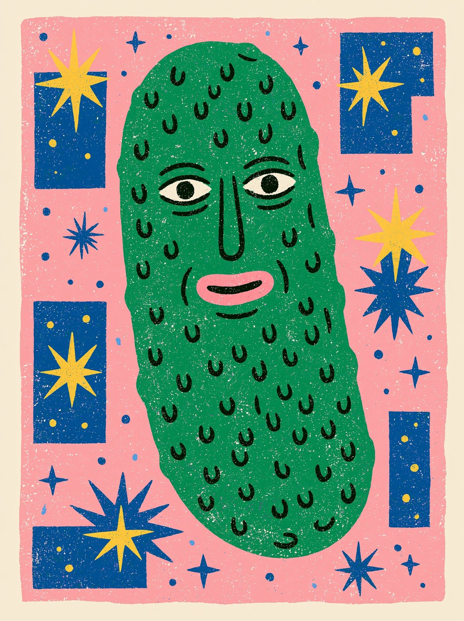 Green Face Pop-Art Poster. poster detail