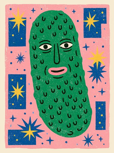 Green Face Pop-Art Poster. poster print