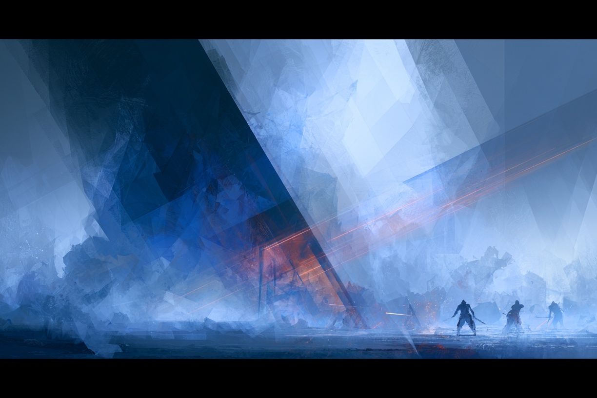 Frozen Battle Scene Digital Art Print. poster — illustration art